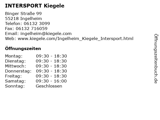 INTERSPORT Kiegele in Ingelheim: Adresse und Öffnungszeiten