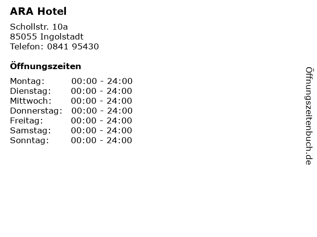 ᐅ Öffnungszeiten „ARA | Schollstr. 10a in Ingolstadt