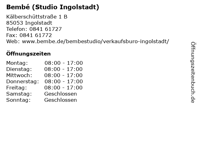 Bembé (Studio Ingolstadt) in Ingolstadt: Adresse und Öffnungszeiten