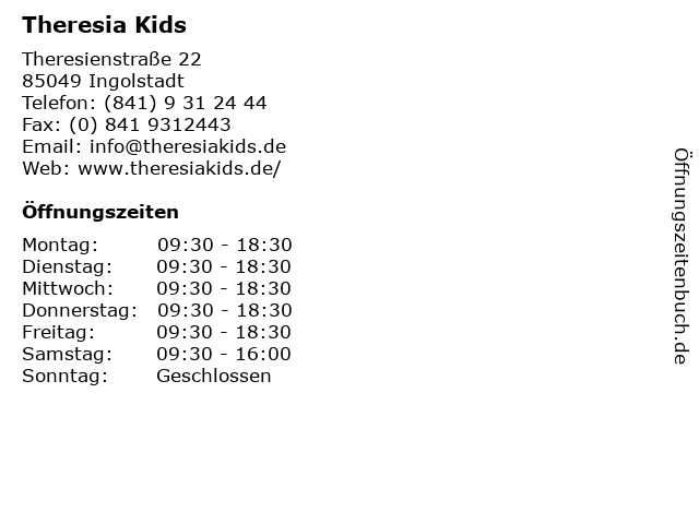 Theresia Kids in Ingolstadt: Adresse und Öffnungszeiten