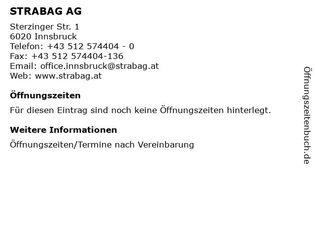 STRABAG AG in Innsbruck: Adresse und Öffnungszeiten