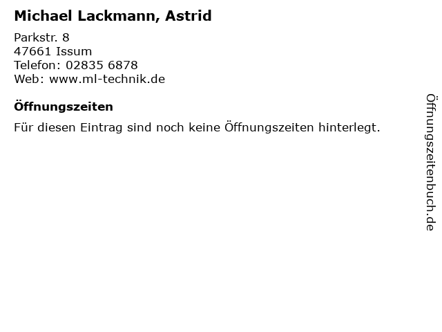 Michael Lackmann, Astrid in Issum: Adresse und Öffnungszeiten