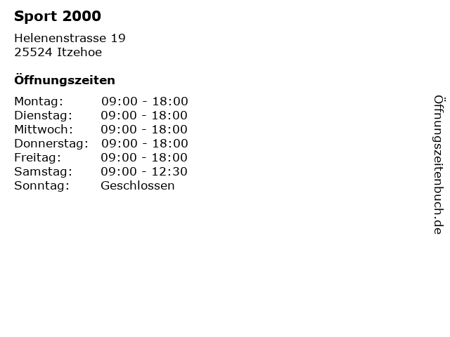 Sport 2000 in Itzehoe: Adresse und Öffnungszeiten