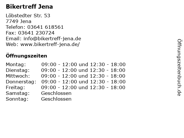 Bikertreff Jena in Jena: Adresse und Öffnungszeiten