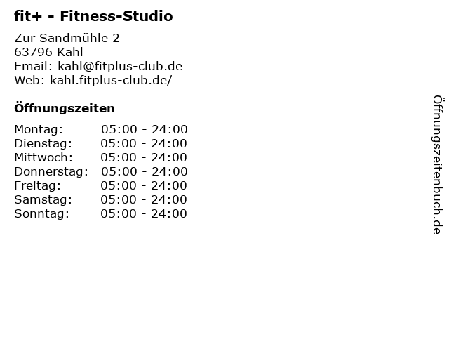 Fitplus Fitness Studio in Kahl: Adresse und Öffnungszeiten