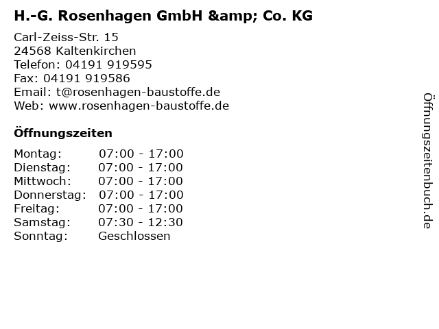 H.-G. Rosenhagen GmbH & Co. KG in Kaltenkirchen: Adresse und Öffnungszeiten
