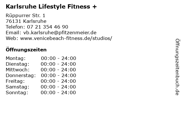 Karlsruhe Lifestyle Fitness + in Karlsruhe: Adresse und Öffnungszeiten
