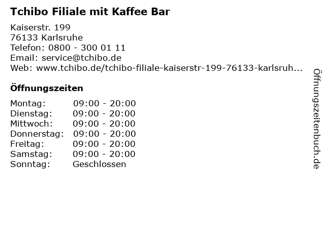 Tchibo Filiale mit Kaffee Bar in Karlsruhe: Adresse und Öffnungszeiten