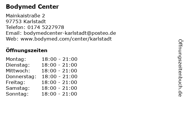 Bodymed Center in Karlstadt: Adresse und Öffnungszeiten