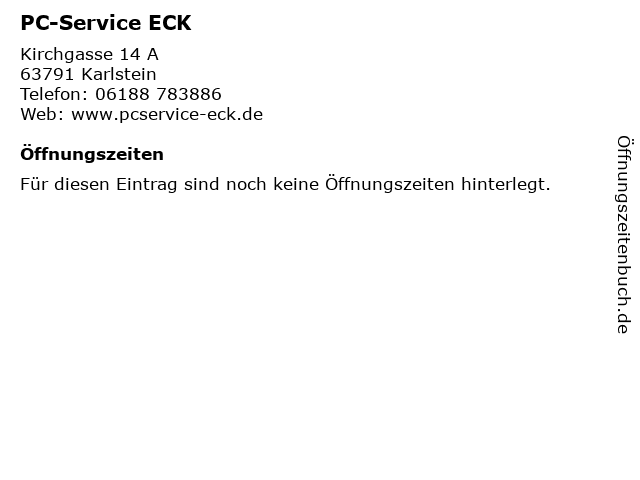 PC-Service ECK in Karlstein: Adresse und Öffnungszeiten