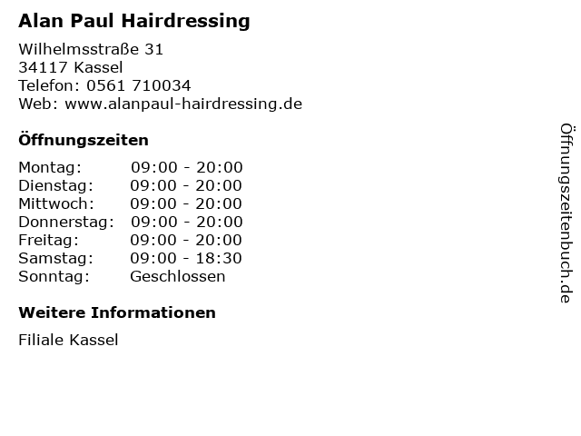 Friseur Alan Paul Hairdressing Kassel