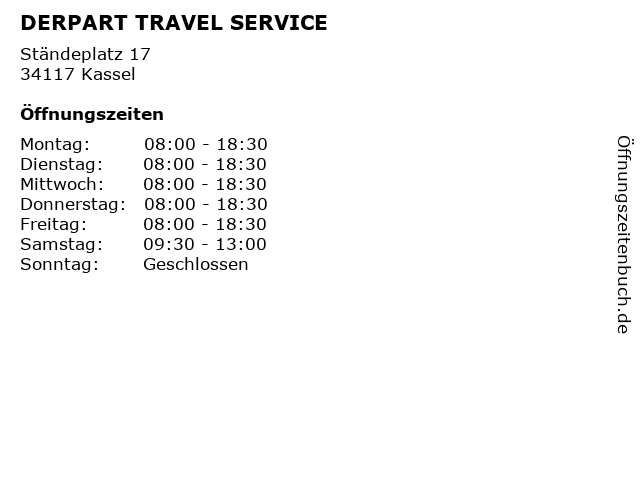 DERPART TRAVEL SERVICE in Kassel: Adresse und Öffnungszeiten
