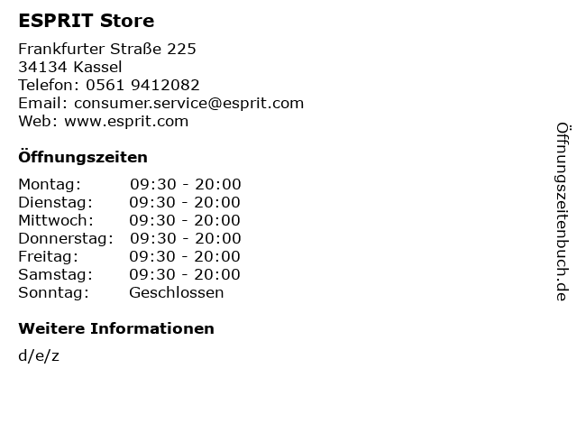 ESPRIT Store in Kassel: Adresse und Öffnungszeiten
