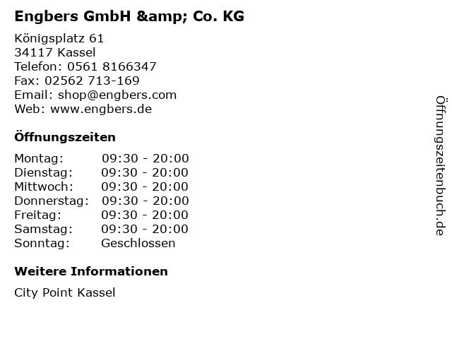 Engbers GmbH & Co. KG in Kassel: Adresse und Öffnungszeiten