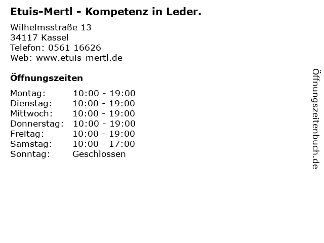 Etuis-Mertl - Kompetenz in Leder. in Kassel: Adresse und Öffnungszeiten