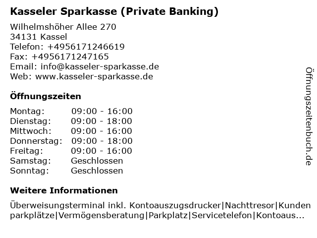 ᐅ Offnungszeiten Kasseler Sparkasse Geschaftsstelle Bad Wilhelmshohe Wilhelmshoher Allee 270 In Kassel