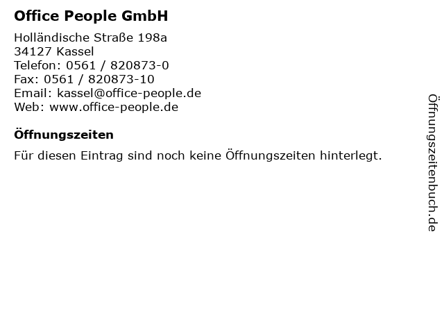 Office People GmbH in Kassel: Adresse und Öffnungszeiten