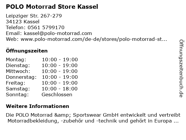 POLO Motorrad Store Kassel in Kassel: Adresse und Öffnungszeiten