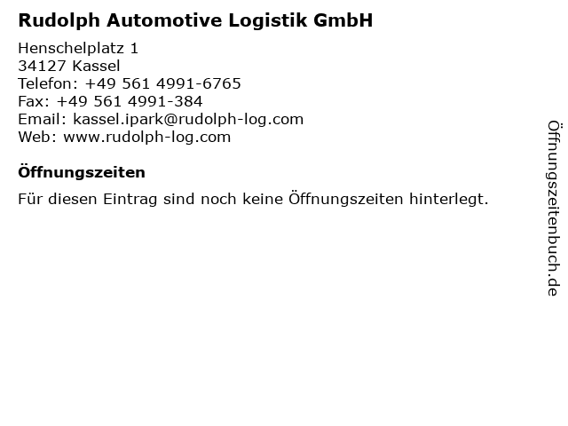 Rudolph Automotive Logistik GmbH in Kassel: Adresse und Öffnungszeiten