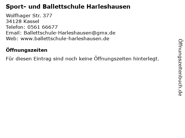 Sport- und Ballettschule Harleshausen in Kassel: Adresse und Öffnungszeiten