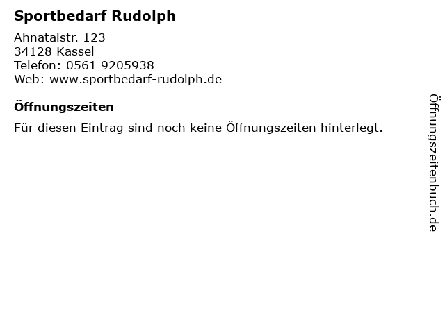 Sportbedarf Rudolph in Kassel: Adresse und Öffnungszeiten