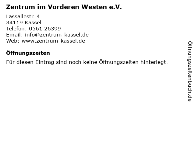 Zentrum im Vorderen Westen e.V. in Kassel: Adresse und Öffnungszeiten