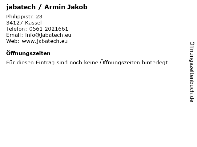jabatech / Armin Jakob in Kassel: Adresse und Öffnungszeiten