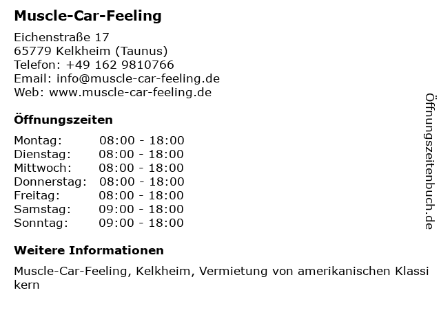 Muscle-Car-Feeling in Kelkheim (Taunus): Adresse und Öffnungszeiten