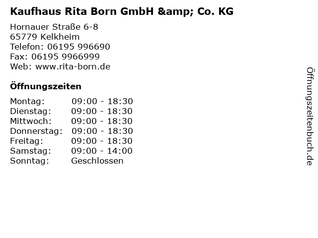 Kaufhaus Rita Born GmbH & Co. KG in Kelkheim: Adresse und Öffnungszeiten