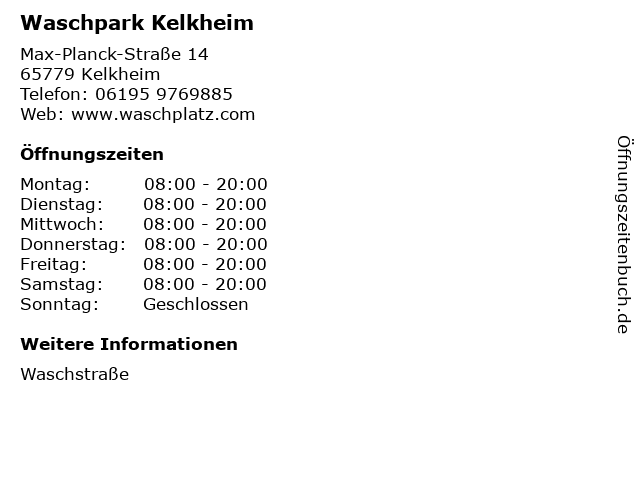 Waschpark Kelkheim in Kelkheim: Adresse und Öffnungszeiten