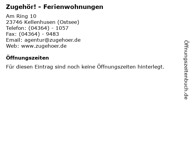 Á Offnungszeiten Agentur Zugehor Am Ring 10 In Kellenhusen Ostsee