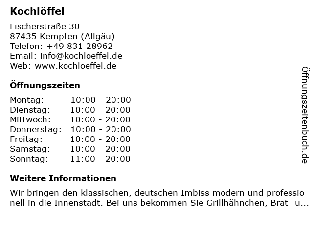 Kochlöffel in Kempten (Allgäu): Adresse und Öffnungszeiten