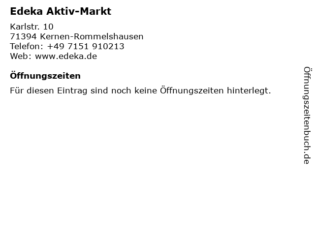 Edeka Aktiv-Markt in Kernen-Rommelshausen: Adresse und Öffnungszeiten