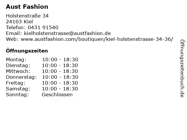 Aust Fashion in Kiel: Adresse und Öffnungszeiten