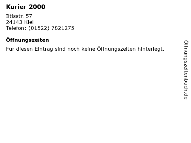 Kurier 2000 in Kiel: Adresse und Öffnungszeiten