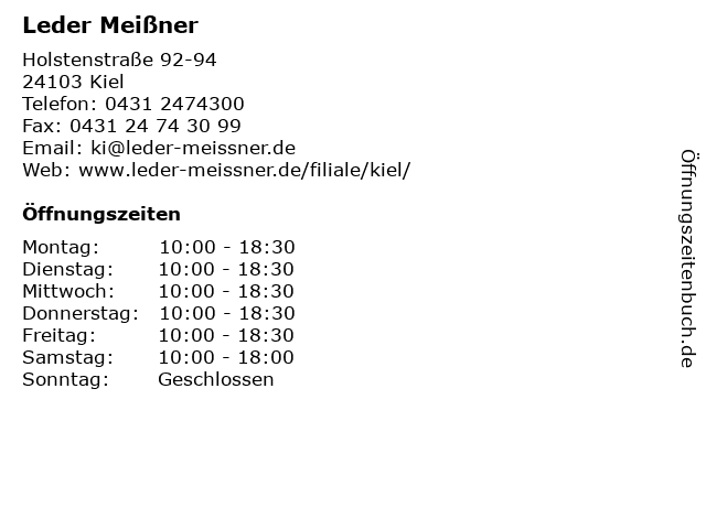 Leder Meißner in Kiel: Adresse und Öffnungszeiten