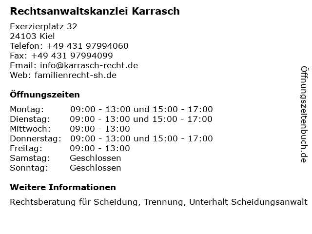 ᐅ Offnungszeiten Rechtsanwaltskanzlei Pfeiffer Exerzierplatz 30 In Kiel