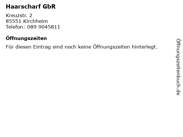 Haarscharf GbR in Kirchheim: Adresse und Öffnungszeiten