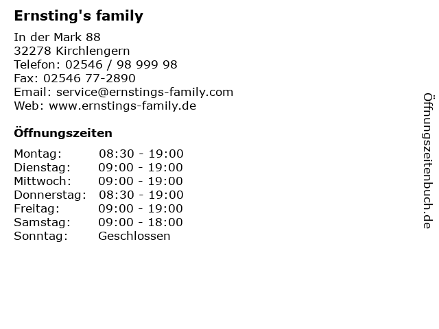 Ernsting's family in Kirchlengern: Adresse und Öffnungszeiten