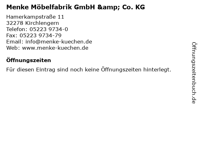 Menke Möbelfabrik GmbH & Co. KG in Kirchlengern: Adresse und Öffnungszeiten