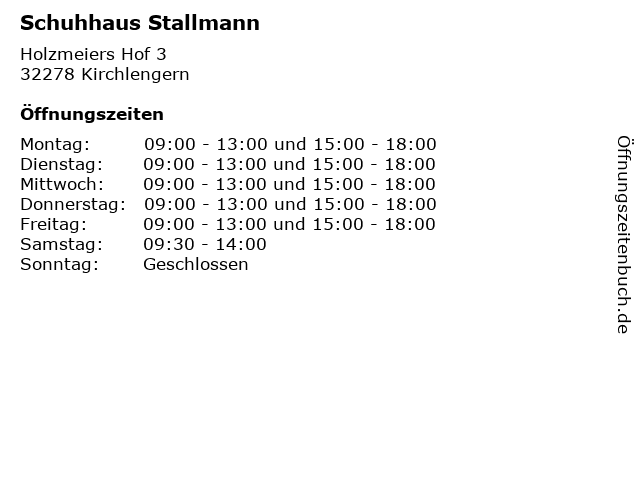Schuhhaus Stallmann in Kirchlengern: Adresse und Öffnungszeiten