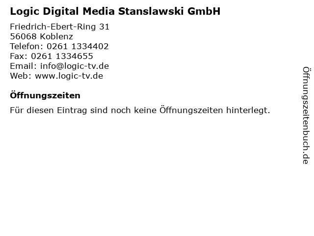 Logic Digital Media Stanslawski GmbH in Koblenz: Adresse und Öffnungszeiten