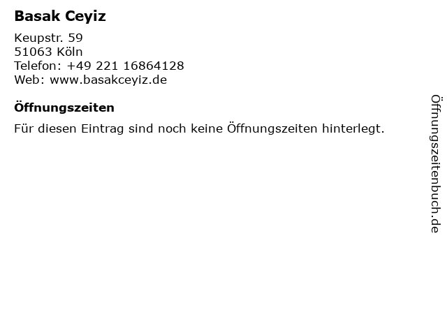 Basak Ceyiz in Köln: Adresse und Öffnungszeiten