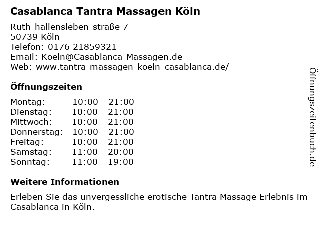 Köln tantra massagen Angebote