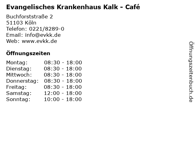 Evangelisches Krankenhaus Kalk - Café in Köln: Adresse und Öffnungszeiten