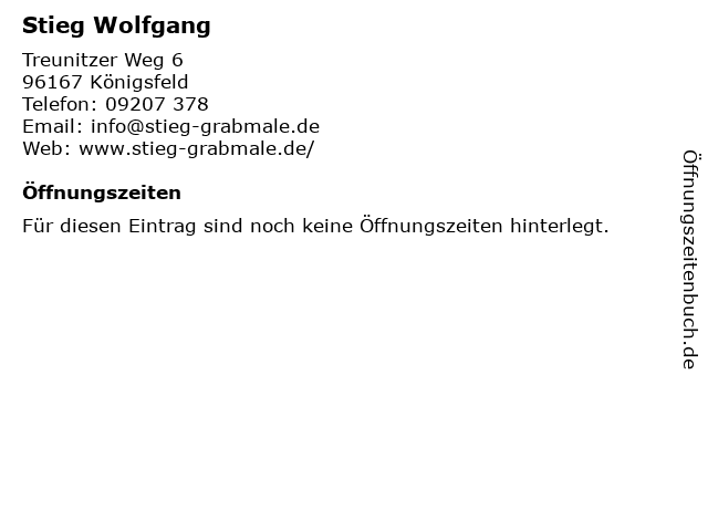 Stieg Wolfgang in Königsfeld: Adresse und Öffnungszeiten