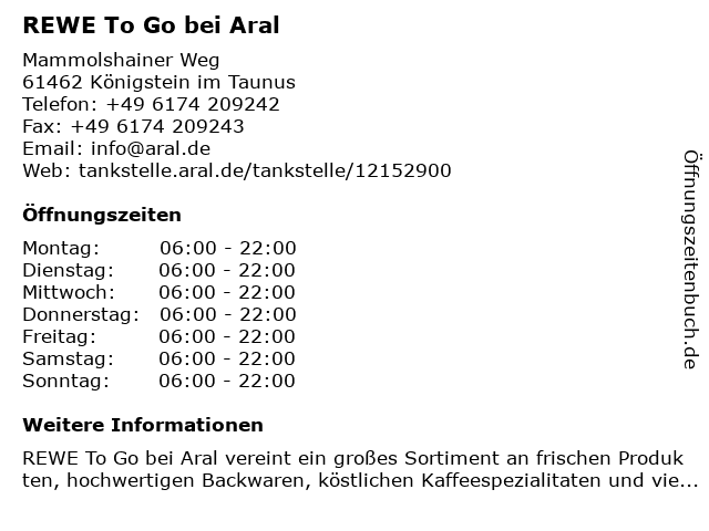 REWE To Go in Königstein: Adresse und Öffnungszeiten