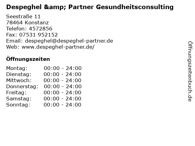 Despeghel & Partner Gesundheitsconsulting in Konstanz: Adresse und Öffnungszeiten