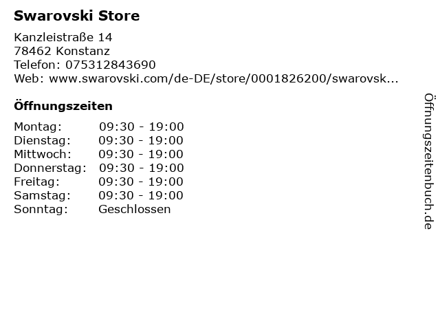 Swarovski Store in Konstanz: Adresse und Öffnungszeiten