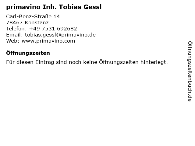 primavino Inh. Tobias Gessl in Konstanz: Adresse und Öffnungszeiten